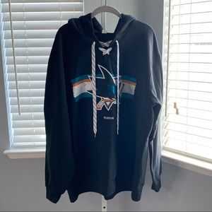 SHARKS Reebok Men’s Black Hoodie Size 2XL